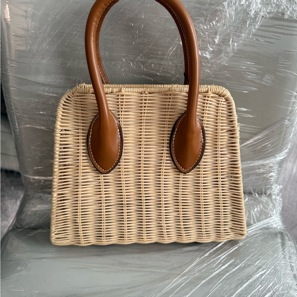 ZARA Elegant Tan Woven Handbag